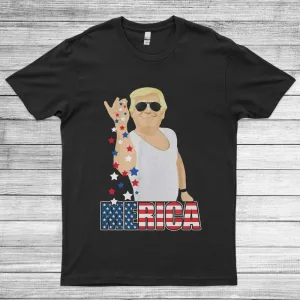 Funny 4th of July America Flag Funny Tongue Unisex T-Shirt