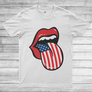 Funny 4th of July America Flag Funny Tongue Unisex T-Shirt