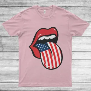 Funny 4th of July America Flag Funny Tongue Unisex T-Shirt