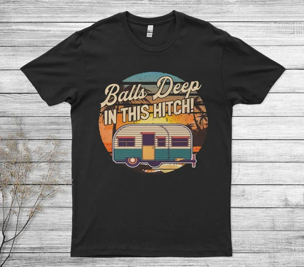 Camping I Hate Pulling Out Retro Travel Trailer T-Shirt