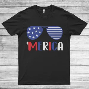 Funny Merica 4th of July America Flag Unisex T-Shirt