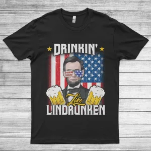 Funny Drinkin 4th of July America Flag Unisex T-Shirt