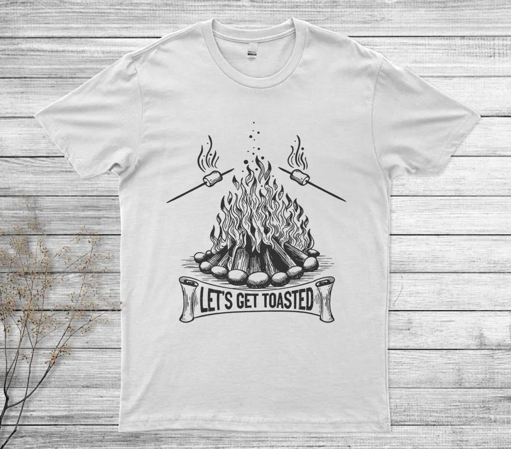 Let's Get Toasted Campfire Smores Marshmallows Camping T-Shirt