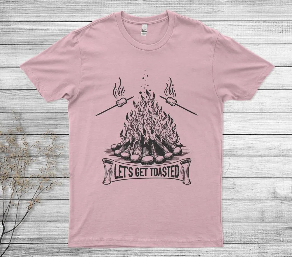 Let's Get Toasted Campfire Smores Marshmallows Camping T-Shirt