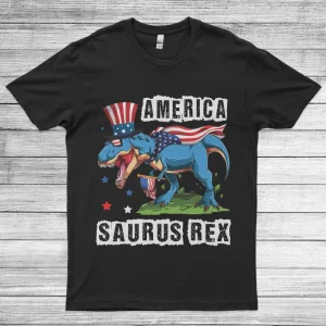 America Saurus Rex Funny 4th of July America Flag Unisex T-Shirt