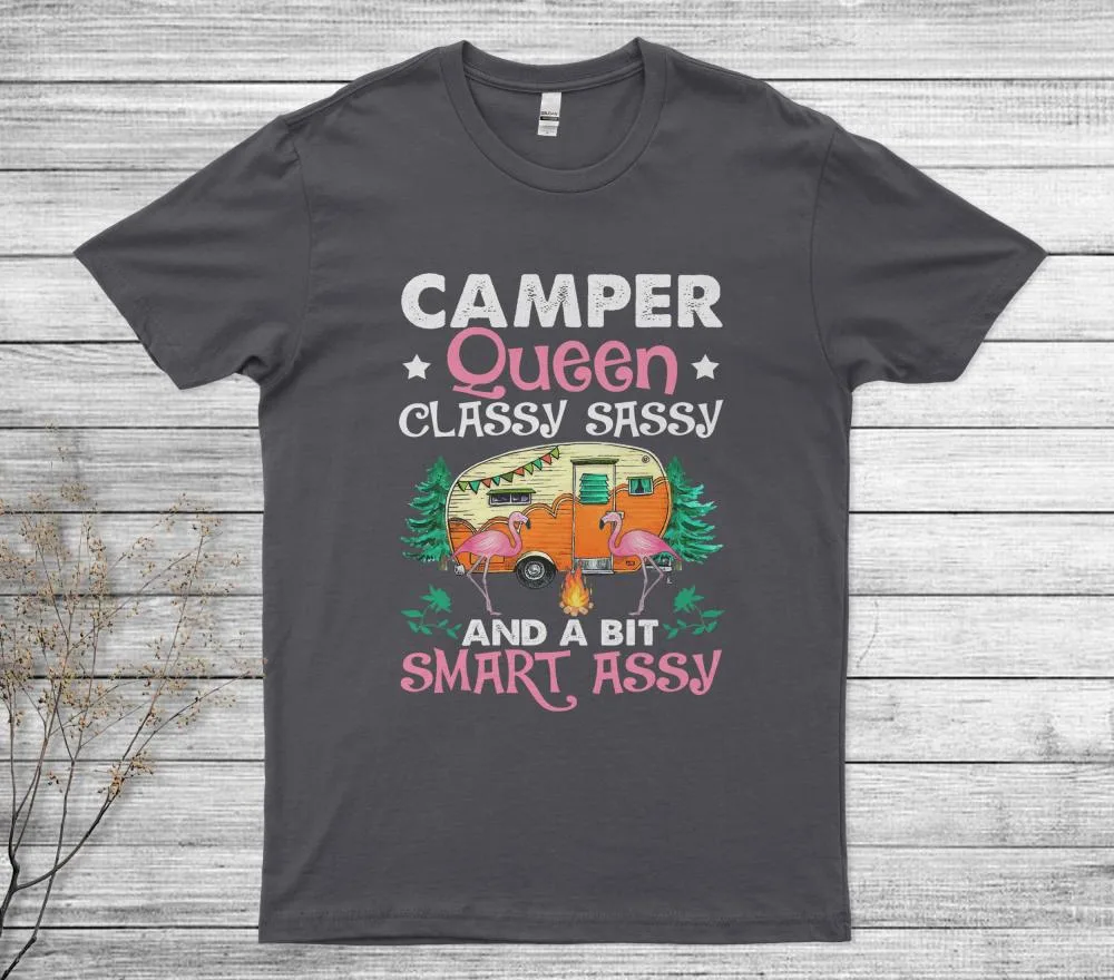 Camper Queen Classy Sassy Smart Flamingo T-Shirt