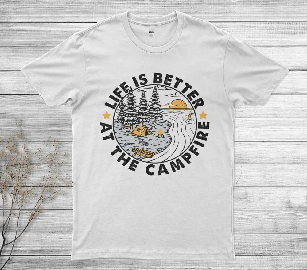 Camper Life Messy Bun Hair Mother's Day Camping Lovers T-Shirt