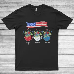 Mom Shirts 4th of July America Flag Unisex T-shirt