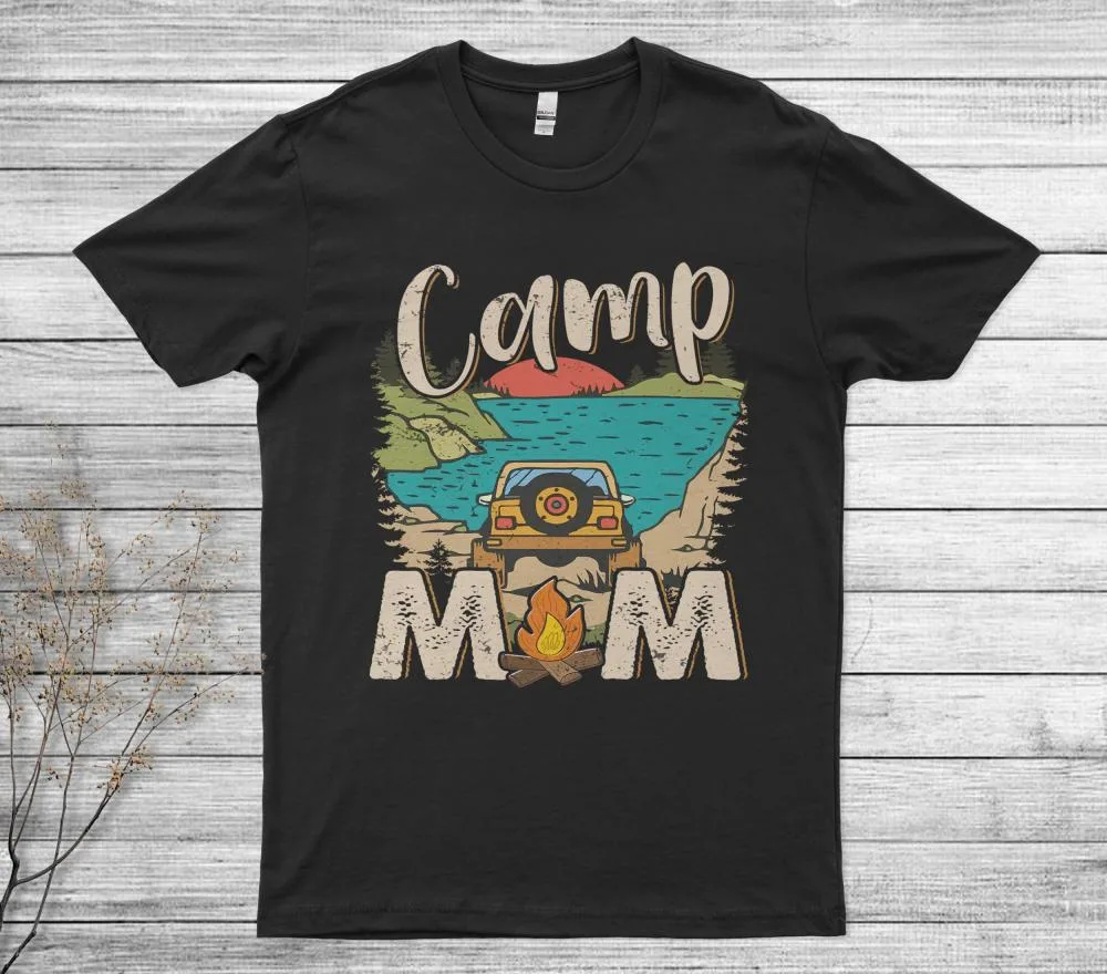 Mom Camping T-Shirt, Happy Camping Mom Camper T-Shirt