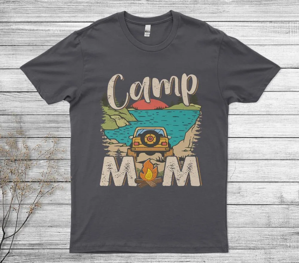 Mom Camping T-Shirt, Happy Camping Mom Camper T-Shirt