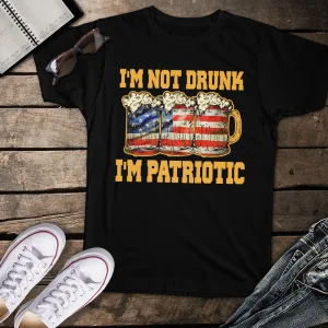 Day Drinking Beer American Flag July 4th Unisex T-shirt