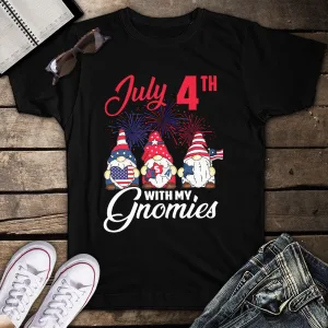 July 4th With My Gnomies Patriotic Gnome Fireworks Unisex T-shirt