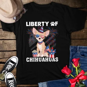 Liberty of Chihuahuas 4th of July Patriotic Unisex T-Shirt