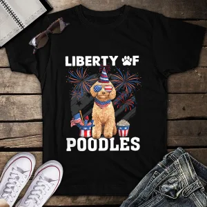 Liberty of Poodles 4th of July Patriotic Unisex T-Shirt