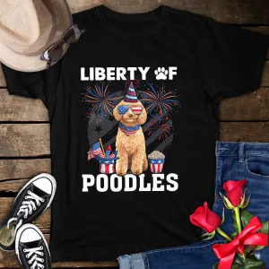 Liberty of Poodles 4th of July Patriotic Unisex T-Shirt