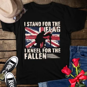 I Stand For The Flag I Knee For The Fallen Veteran American Flag 4th of July Unisex T-Shirt