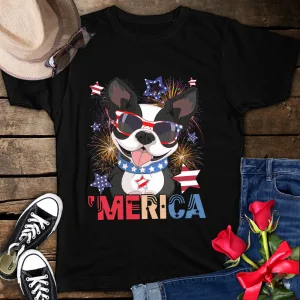 Merica Chihuahua Cigar American Flag Cap Fireworks 4th Of July Unisex T-Shirt