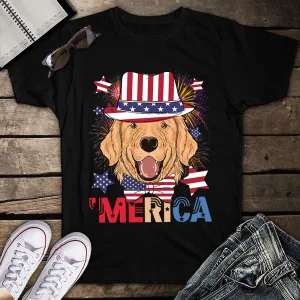 Merica Beagle Cigar American Flag Cap Fireworks 4th Of July Unisex T-Shirt