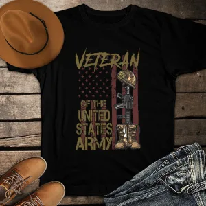 Veteran Of The United States Army American Flag Vintage 4th of July Unisex T-shirt