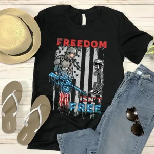 Whiskey Steak Guns and Freedom Patriotic American Flag July 4th Military Unisex T-shirt