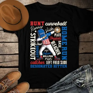 Baseball Dabbing 4th of July Patriotic Unisex T-shirt