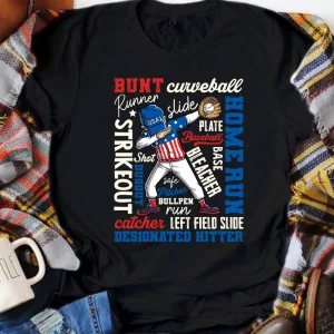 Baseball Dabbing 4th of July Patriotic Unisex T-shirt