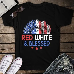 Red White & Blessed 4th of July Patriotic America Unisex T-shirt