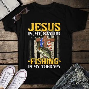 Jesus Is My Savior Golf Is My Therapy Unisex T-Shirt