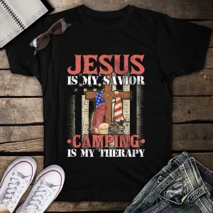 Jesus Is My Savior Fishing Is My Therapy Unisex T-Shirt