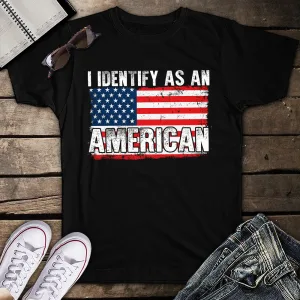 I Identify As An American American Flag 4th Of July Unisex T-Shirt